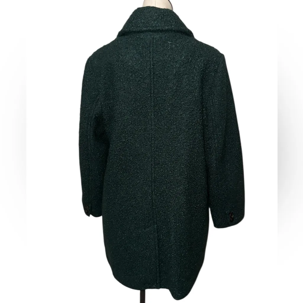 NWOT BCBGeneration Double Breasted Bouclé Long Teddy Coat In Forest Green Large - Image 5