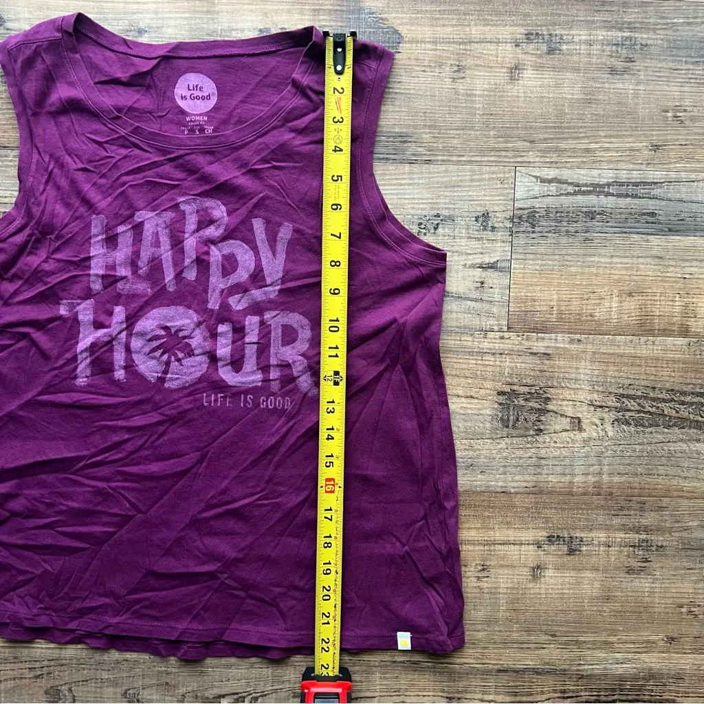 Life is Good Womens Purple Happy Hour Classic Fit Cotton Tee Tank Size Small - Image 5