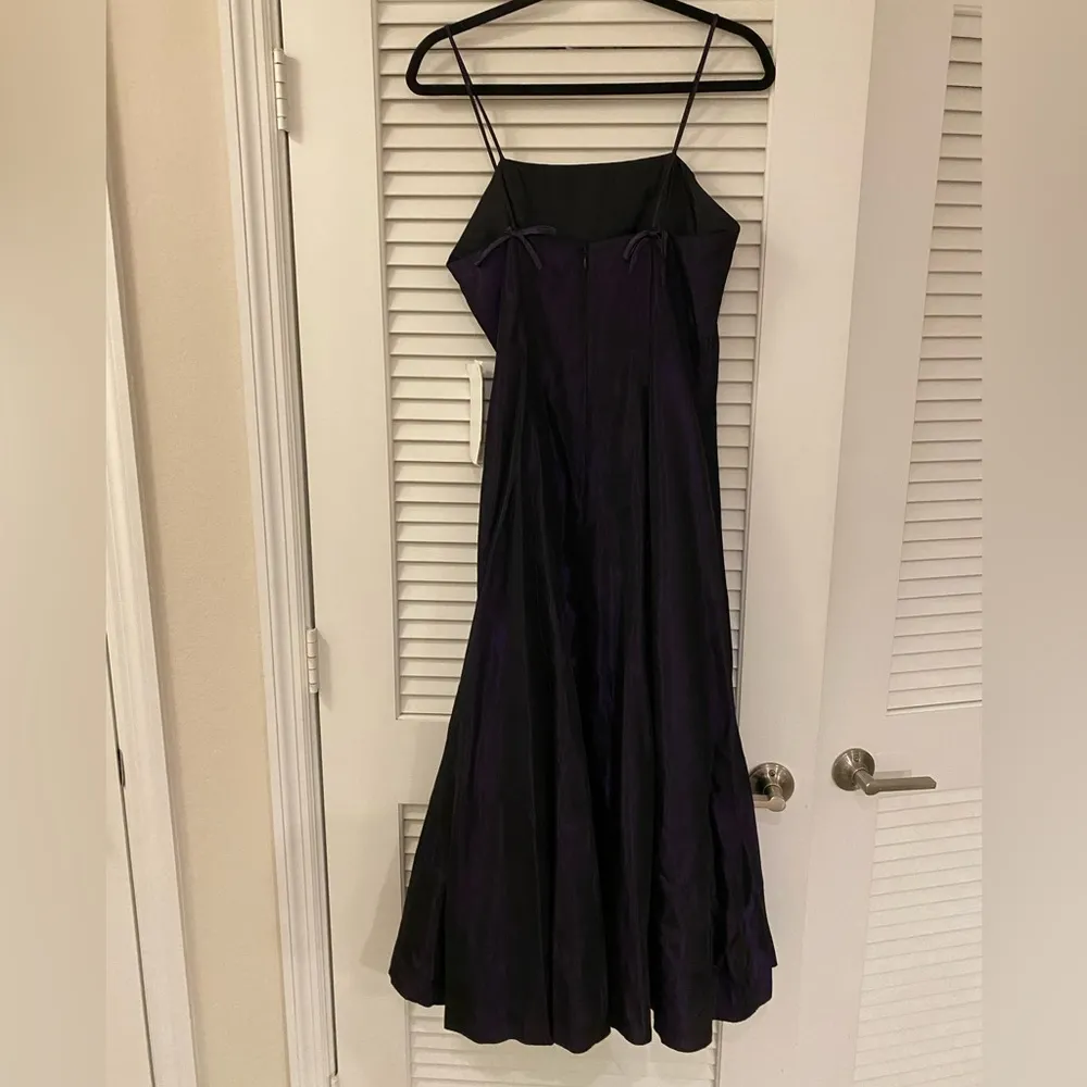 Jessica McClintock Gunne Sax Purple Iridescent Spaghetti Strap Dress - Image 7