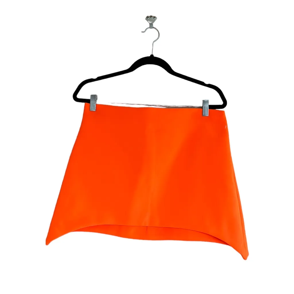 NWT ZARA BLOGGERS FAV ASYMMETRIC MINI SKIRT BRIGHT ORANGE XL - Image 12