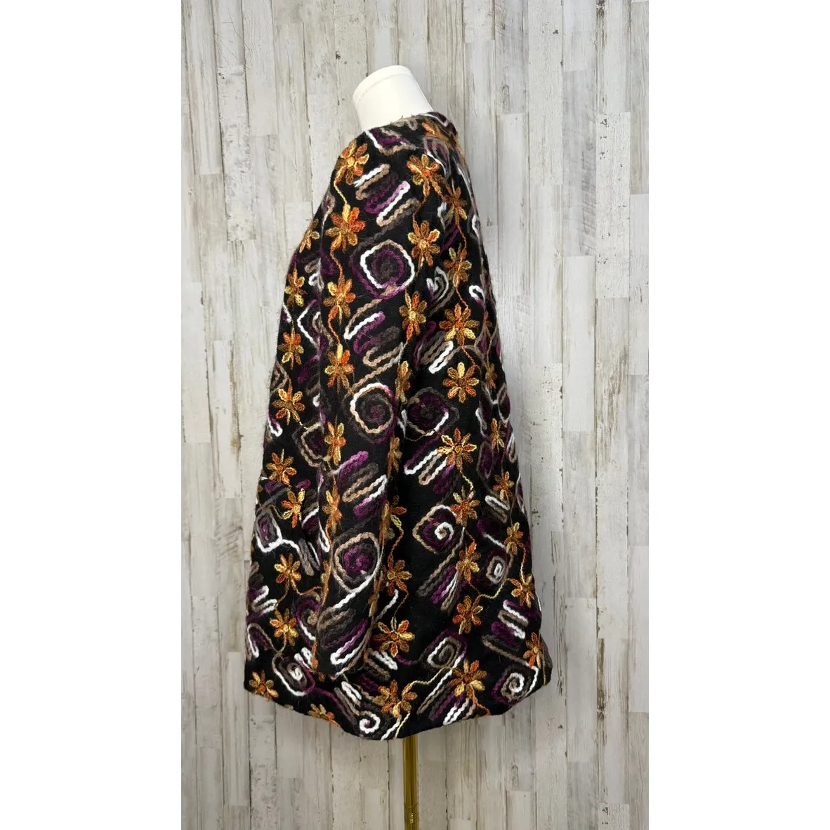 Anthropologie Women's XS Floral Embroidered Overcoat Multicolor‎ Casual - Image 8