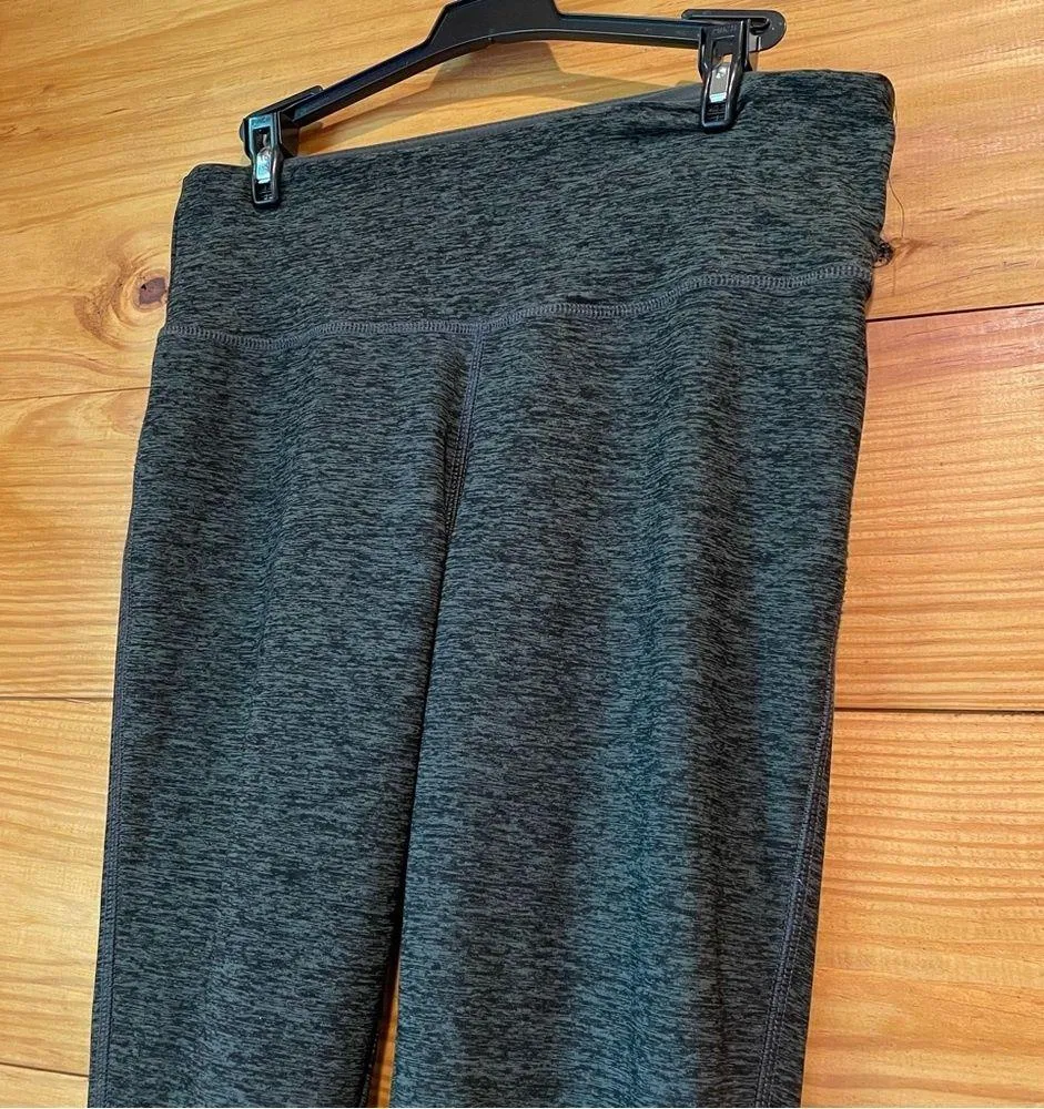 Amazon Grey Black Heathered High Rise Activewear Workout Leggings - Image 3