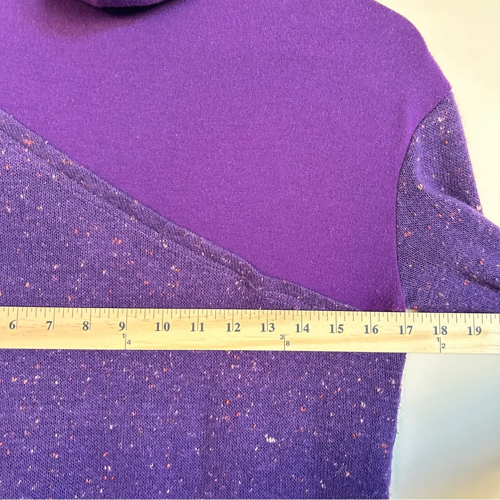 Purple Asymmetrical Pullover Mock Neck Sweater Women's Oversized Knit Top Tunic - Image 8