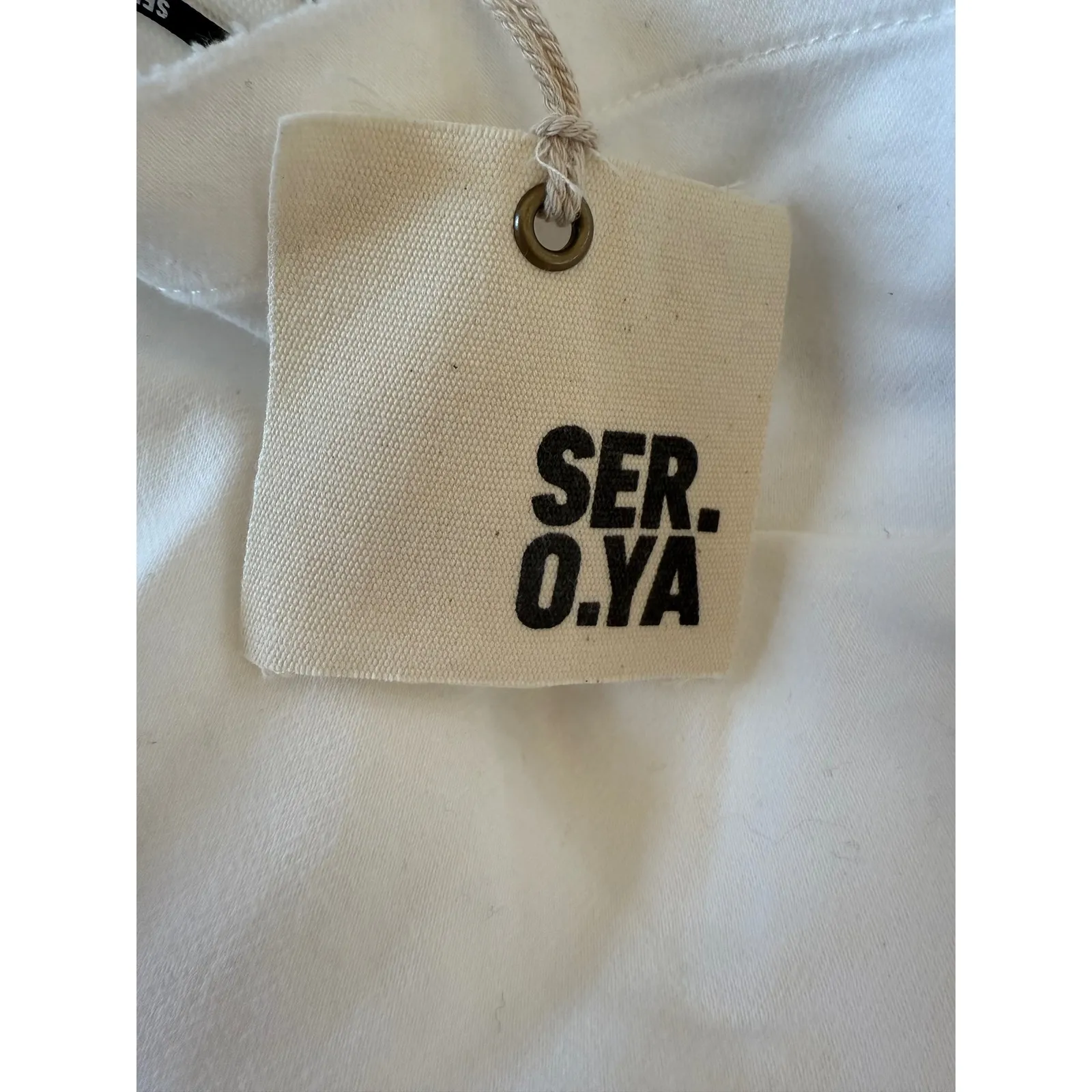 NWT Ser.o.ya Jeanette Stretch Denim‎ Flare Jumpsuit in White Sz Large $378 - Image 11