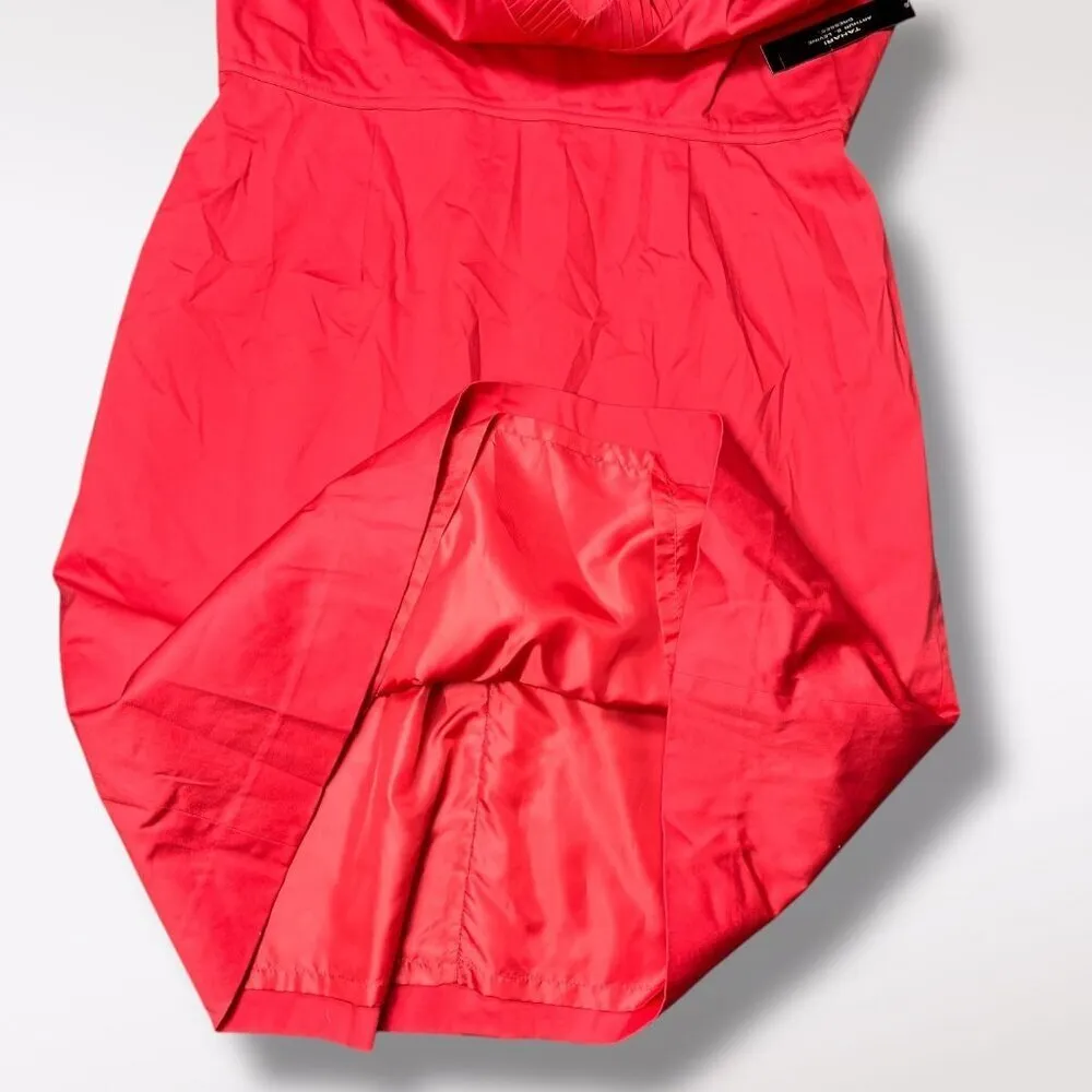 Tahari Arthur S. Levine Papaya Sleeveless Shift Dress V-Neck Size 16 - Image 10