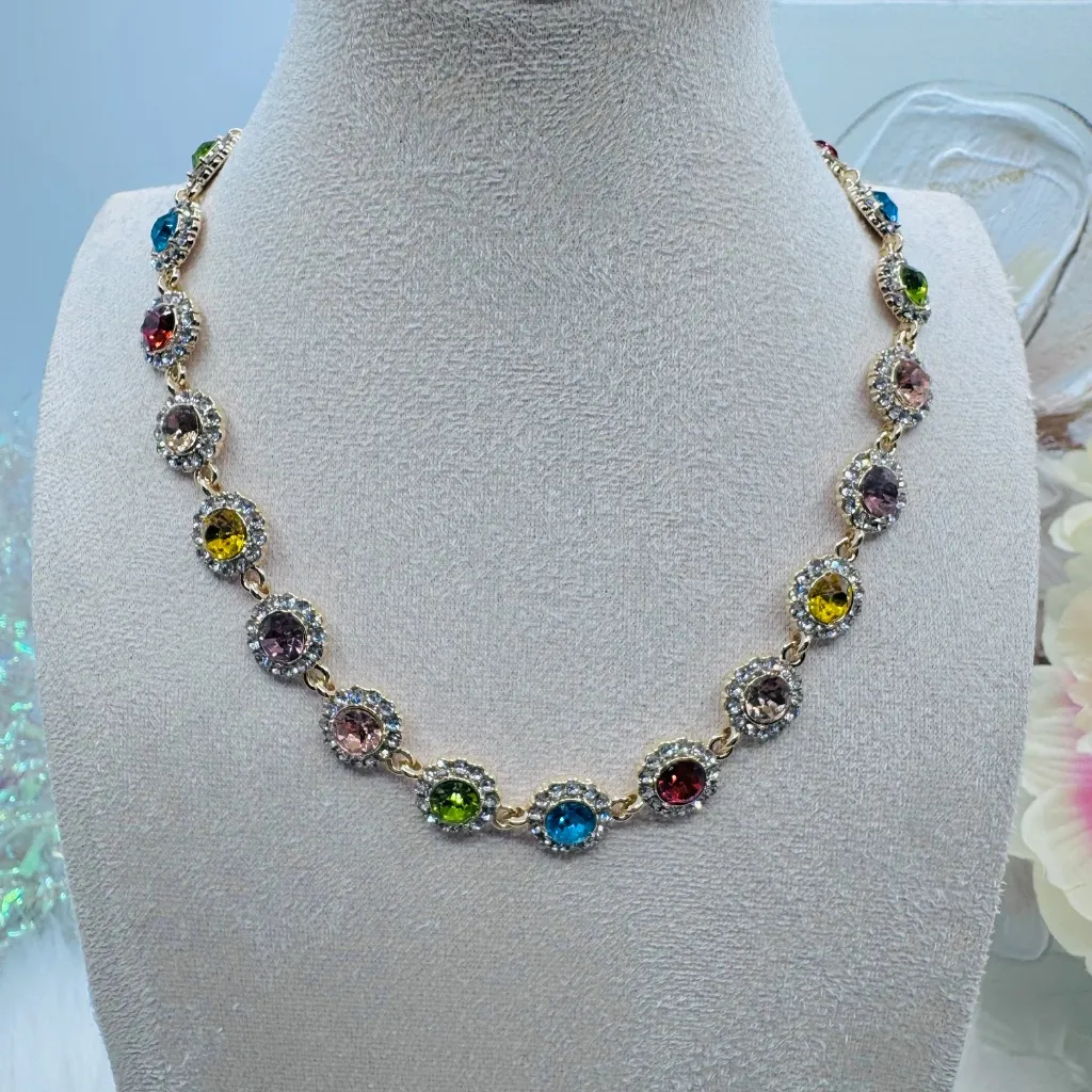 Vibrant Multicolor Crystal Necklace - Image 4