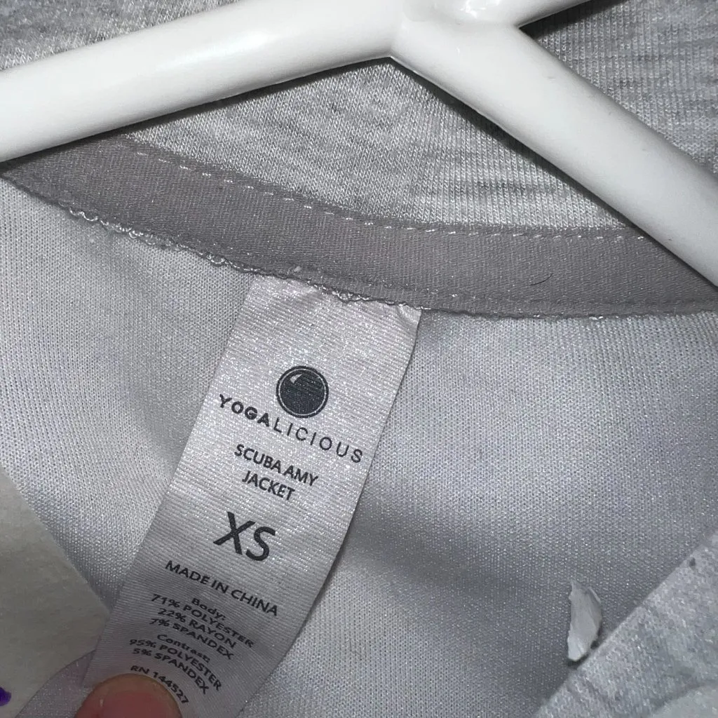 Yogalicious Scuba Amy Zip Hoodie Jacket Women’s XS | Gray Athleisure - Image 4