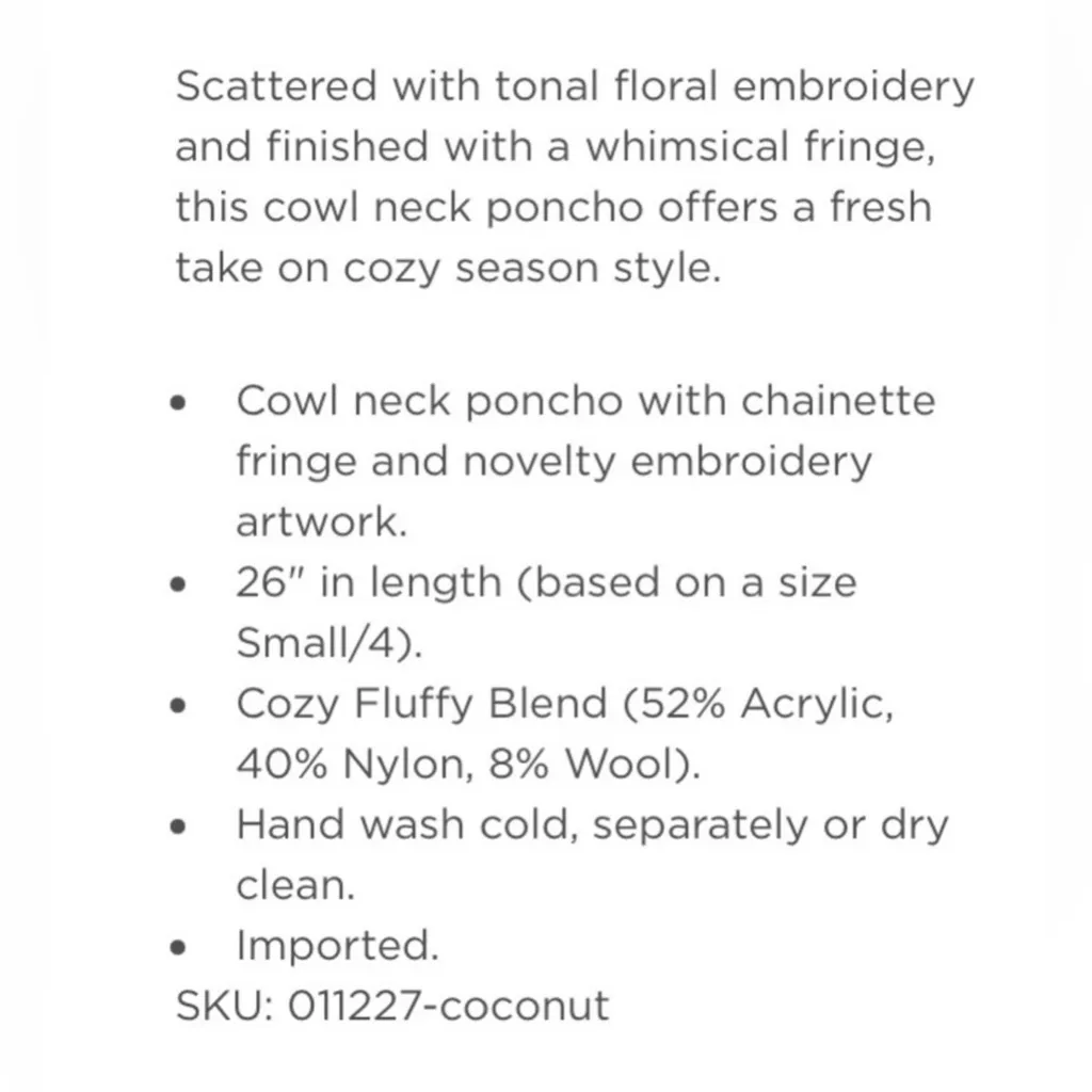 Lilly Pulitzer Kip Fringe Poncho Sweater in Coconut Size L/XL Cowl Neck - Image 13