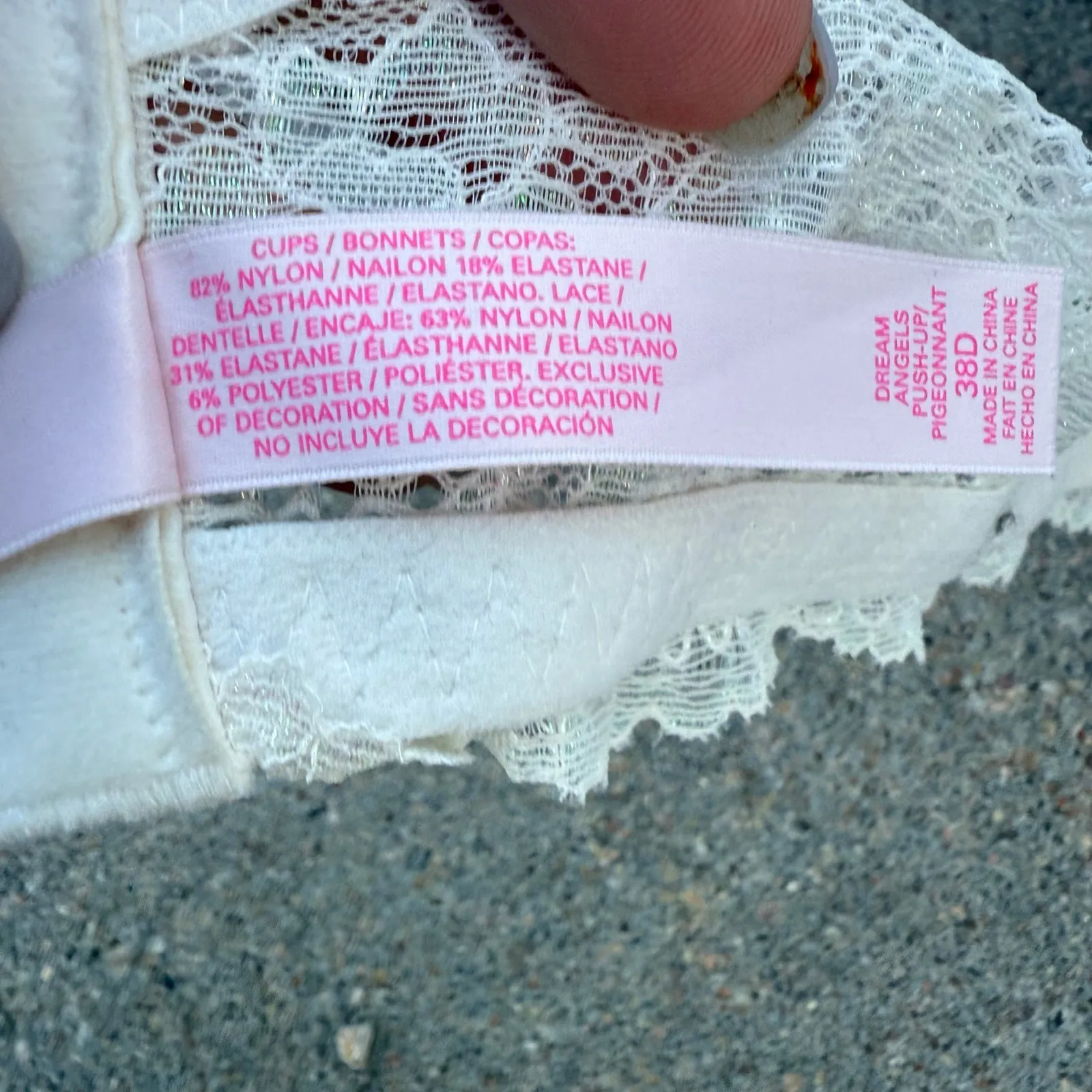 Victoria's Secret 38D Lilac Purple White Lace Dream Angels Push Up Bra - Image 3