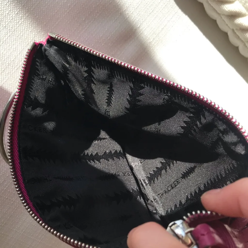 Thacker Nolita Suede Tassel Ring Clutch, Pink Orchid / Silver - Image 14