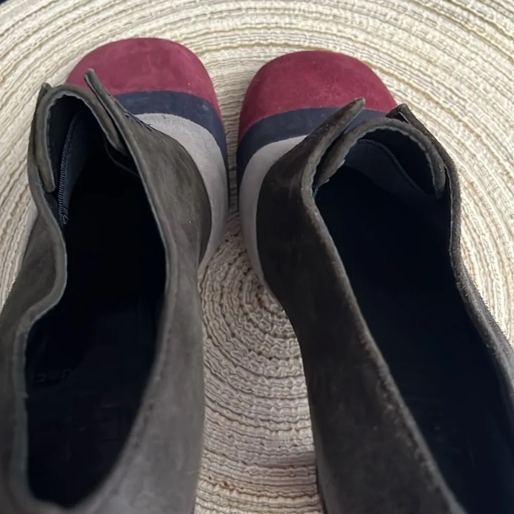 Tory‎ Burch Suede leather colorblock pattern pumps heels sz 6 - Image 5