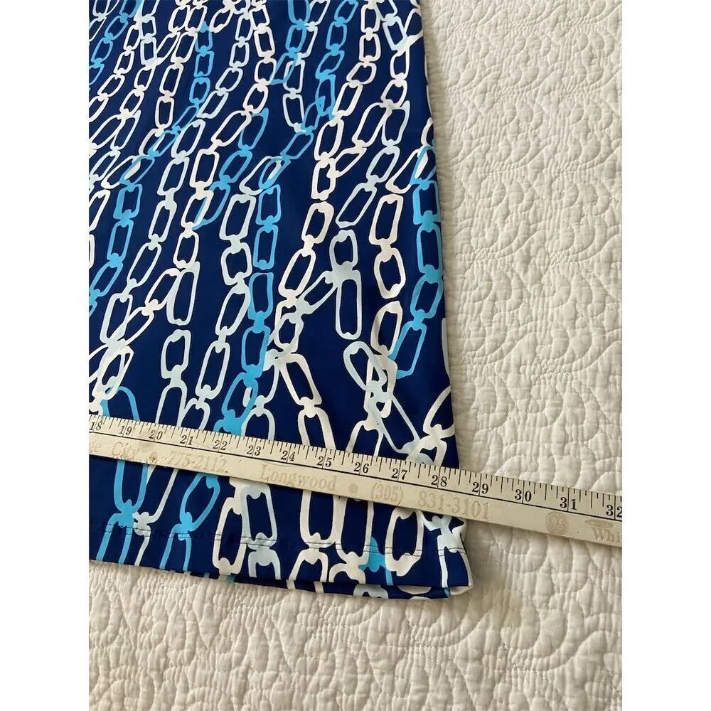 J. McLaughlin Maxi Dress Blue Chain Print Sleeveless V-Neck Long Dress​ Size XS - Image 13