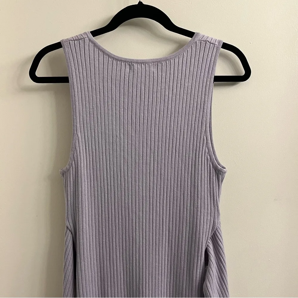 Good American Belted Body Dress Ribbed Lilac Mist Style GDS0008 Size XL - Image 7