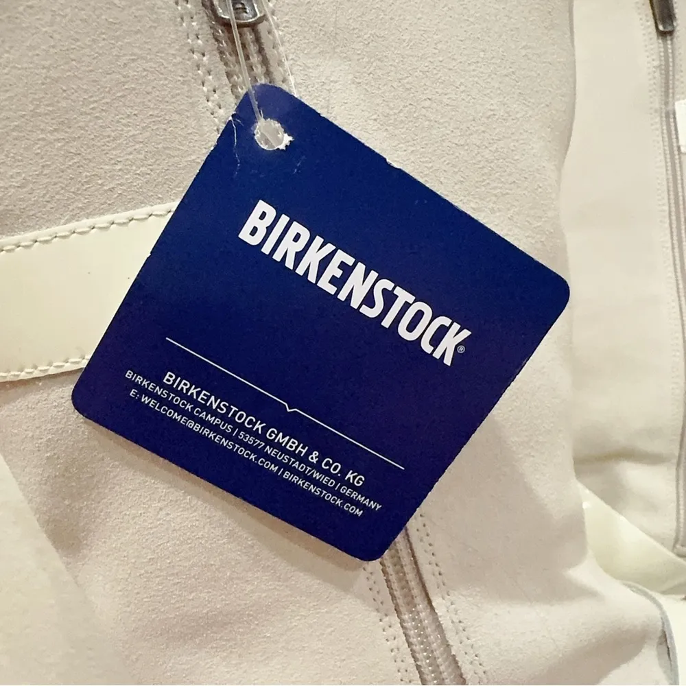 Birkenstock Danbury Shearling Ivory Suede/Patent Leather Mid Calf Boots SZ 37 - Image 12