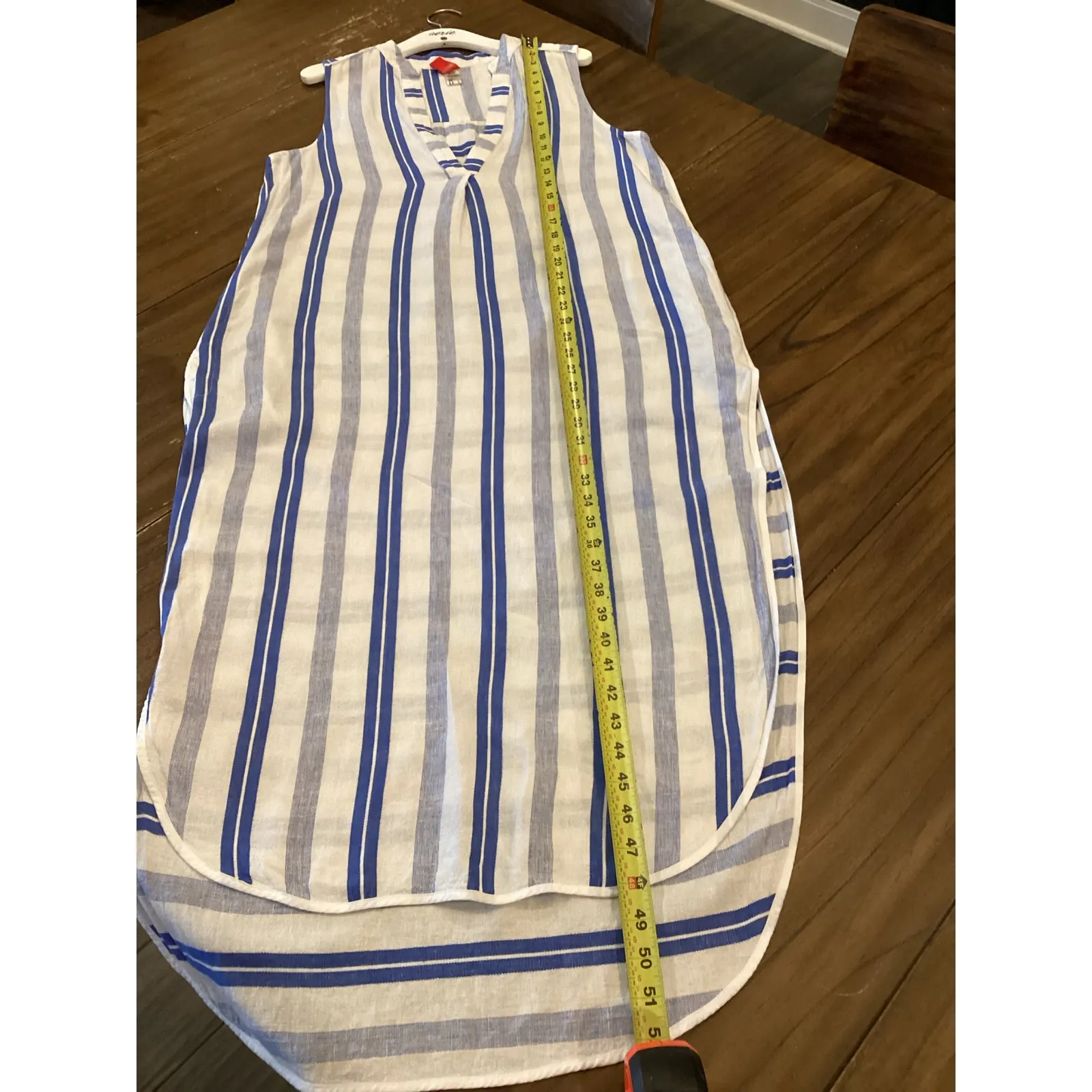 Red Carter Avi linen blend stripe Maxi Cover Up Dress M size 8 - Image 6