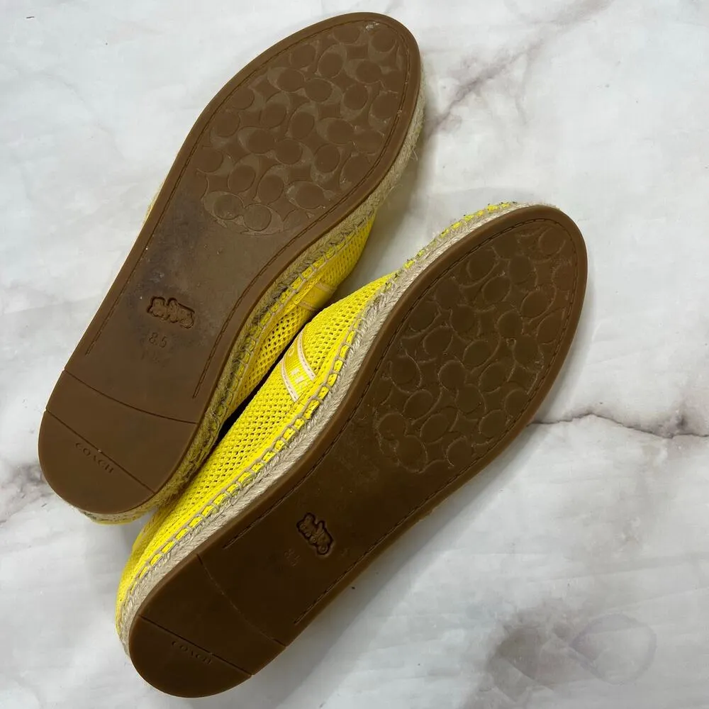 Coach Womens Corrie Espadrille Shoes Slip On Yellow Size 8.5 G4838 - Image 6