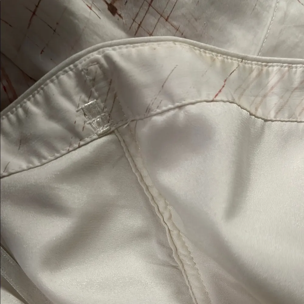 White House Black Market Cream Ruched asymmetrical Midi Dress - Image 8