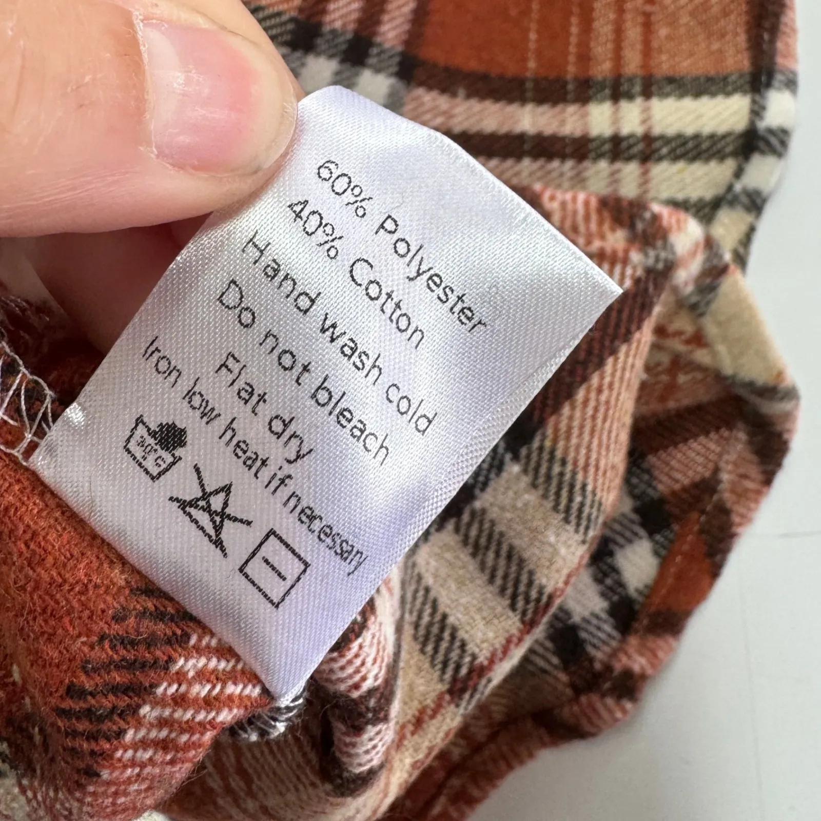 NINEXIS Shacket Womens Medium Red Tan Plaid Button Up Flannel Long Sleeve Shirt - Image 5