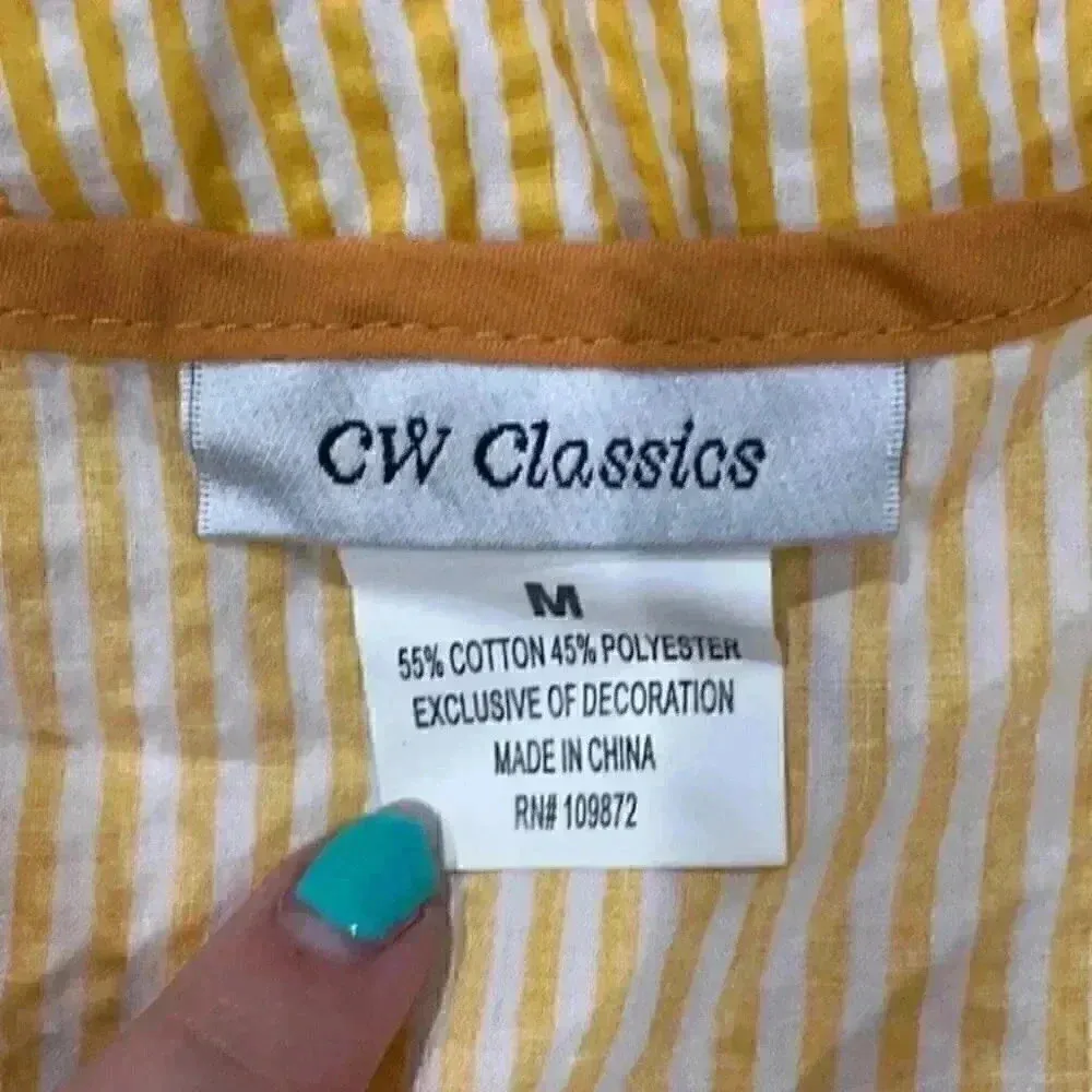 Yellow striped sun flower shirt / apron in size medium - Image 3