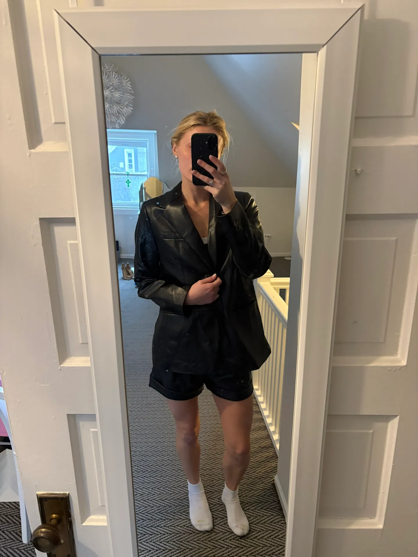 Black Leather Blazer - Image 3