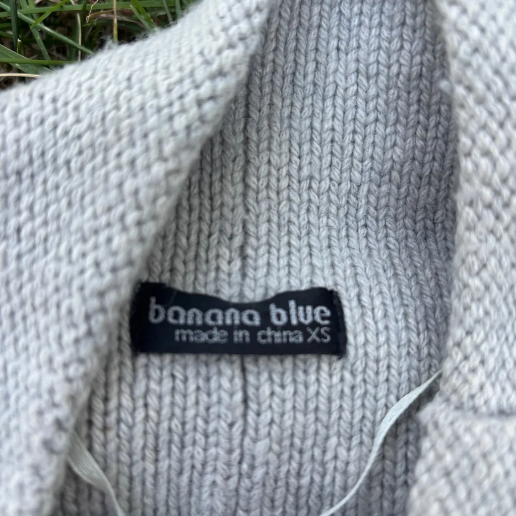 Australian Banana Blue Label Merino Wool Alpaca blend oversized mockneck sweater Gray Size XS - Image 6