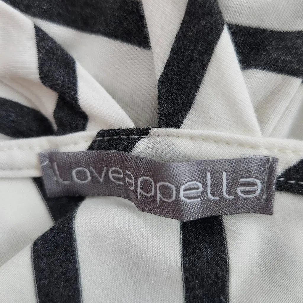 Loveappella  Black and White Stripe Sleeveless Tunic with Side Ruching Size Large - Image 7