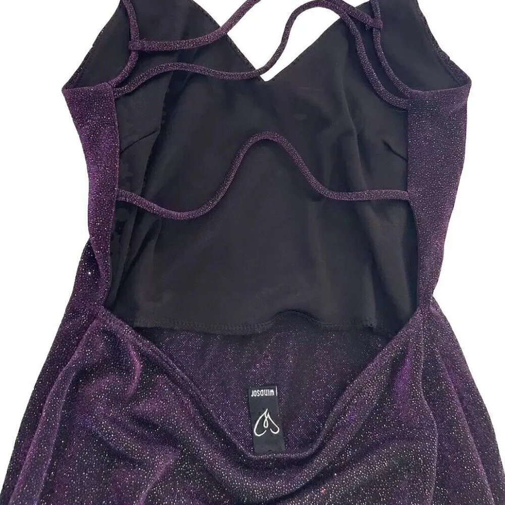 Windsor Women’s Dress Y2K Purle Sparkly fairy Mini Dress Two Tone Prom Party - Image 11