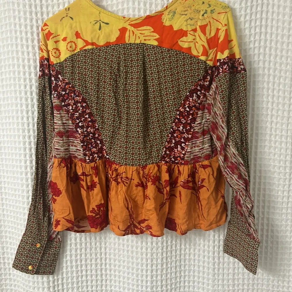 Free People Aloha State of Mind Blouse Crop Top size Small - Image 7