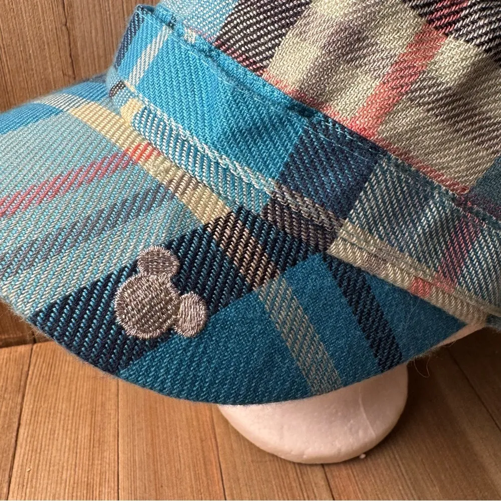 Walt Disney World Resort Vintage Vintage Y2K Flat Top Military‎ Cadet Cap Plaid - Image 2