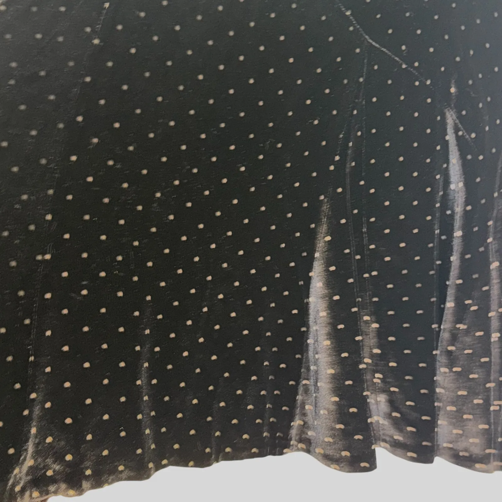 MARC JACOBS Vintage Black Velvet W/Silver Polka Dot Midi Skirt Silk Blend Y2K 10 - Image 6