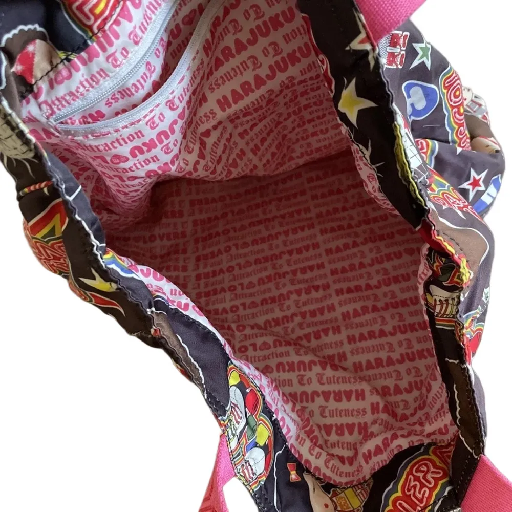 Harajuku Lovers Gwen Stefani Roller Disco Tote Shoulder Bag – Y2K Retro Print - Image 4