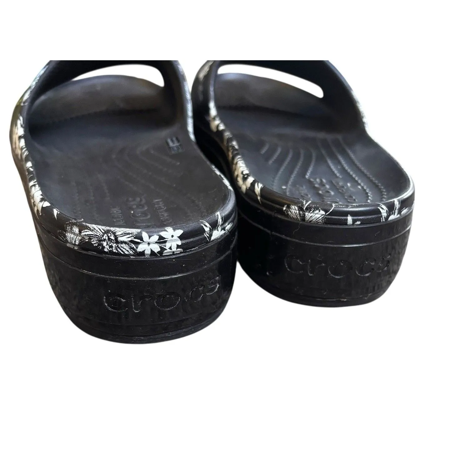 Crocs Platform Hypertropic Black Floral Slide Women’s Sz 9 Summer Vacation Rare! - Image 4