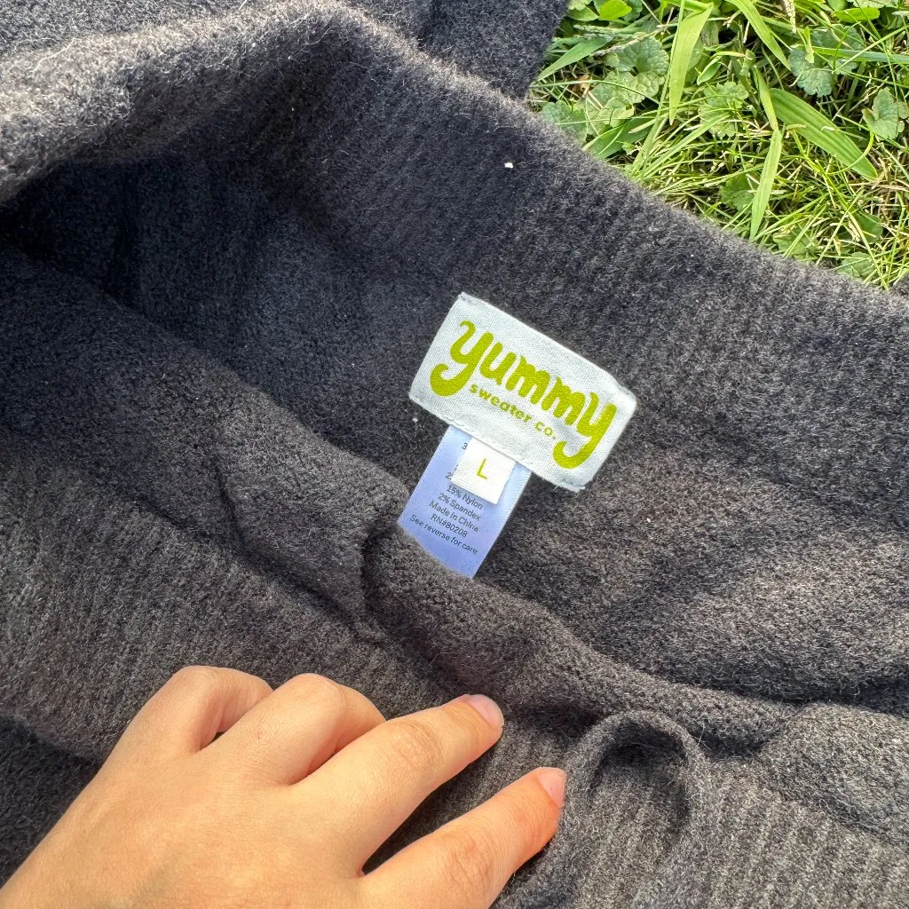 Yummy Sweater Co Knit Pants Black Size L - Image 2