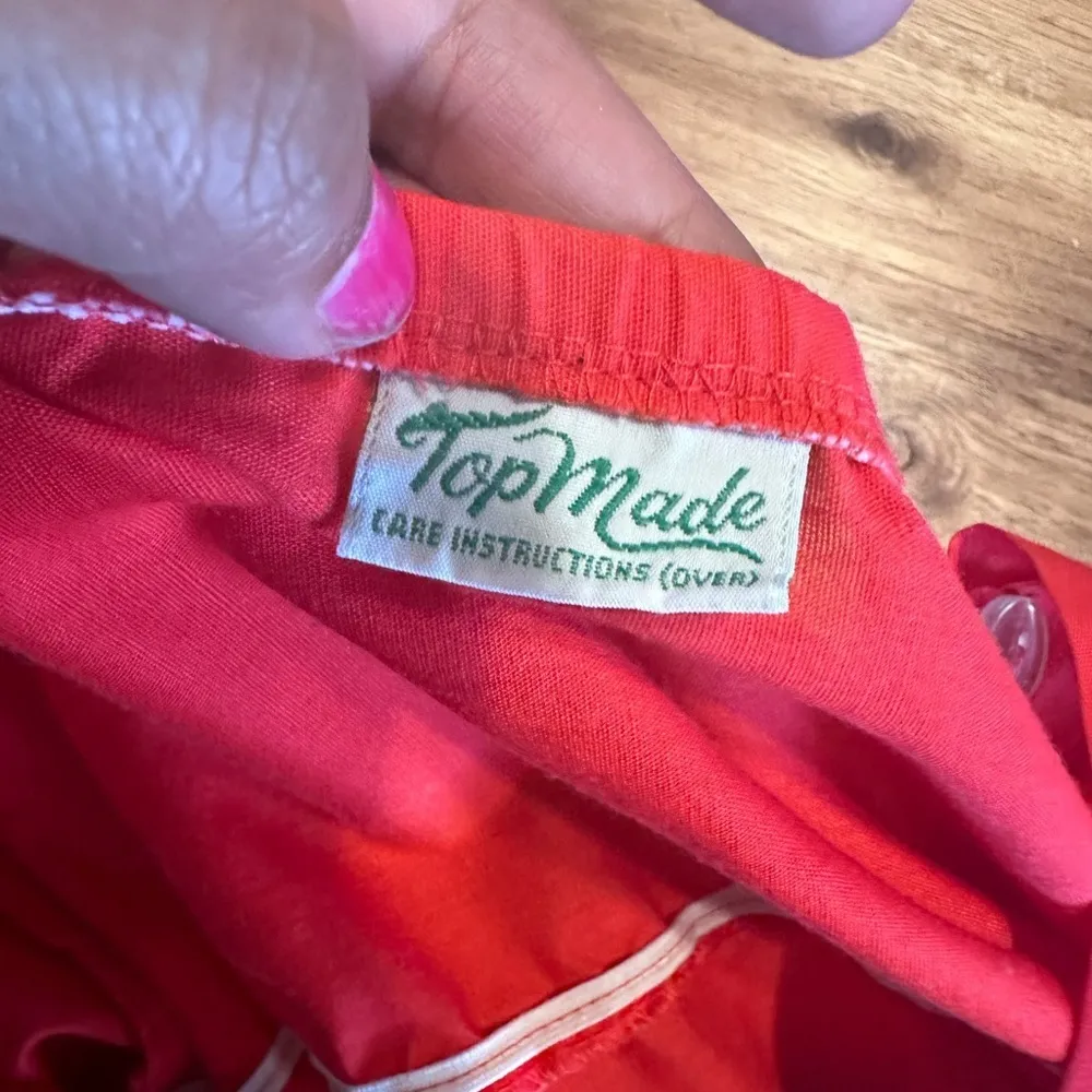 Top Made Vintage Red Midi Dress Size M - Image 4