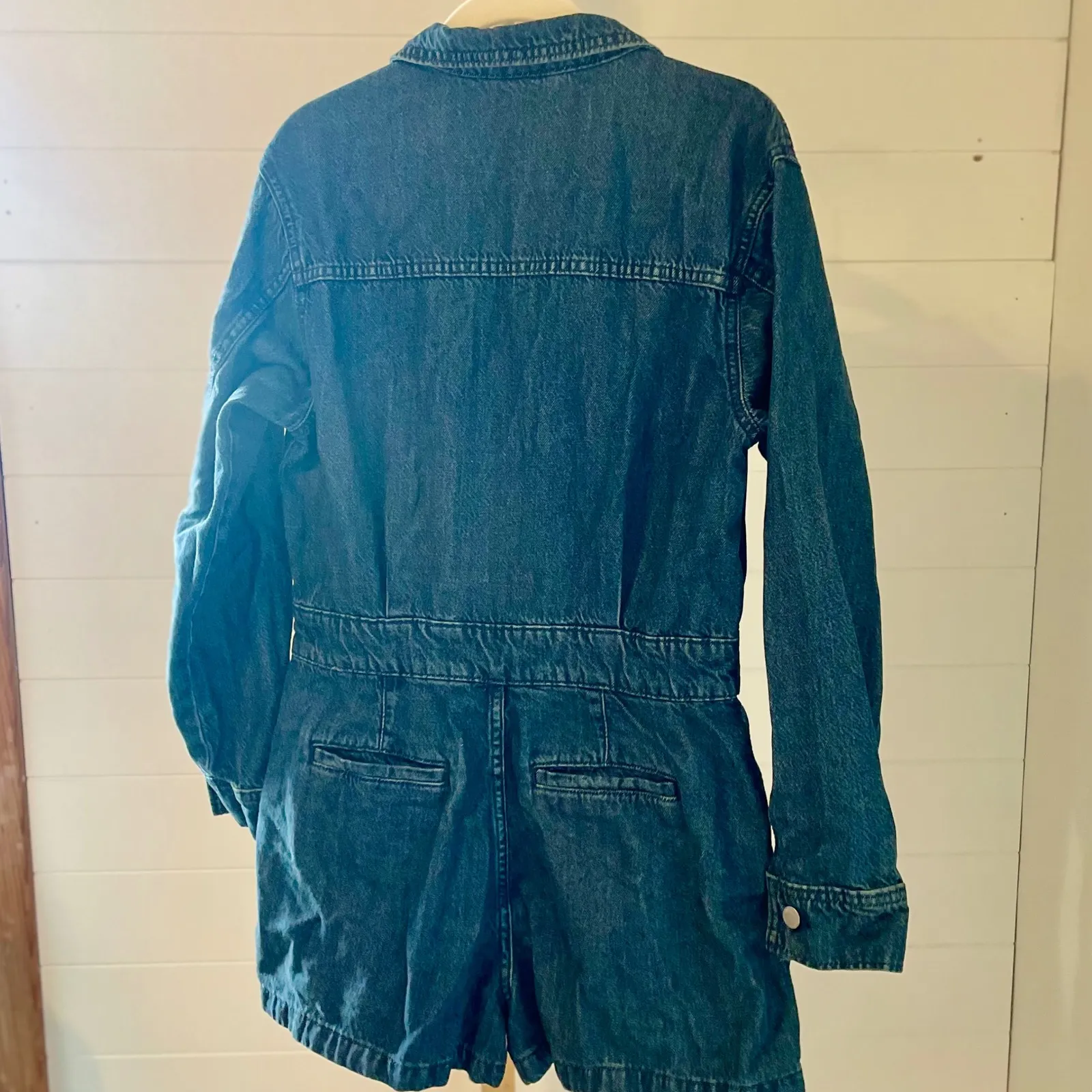 Universal Threads Universal Thread Denim Utility Romper Jumpsuit Blue Button Front Short Size 12 - Image 4