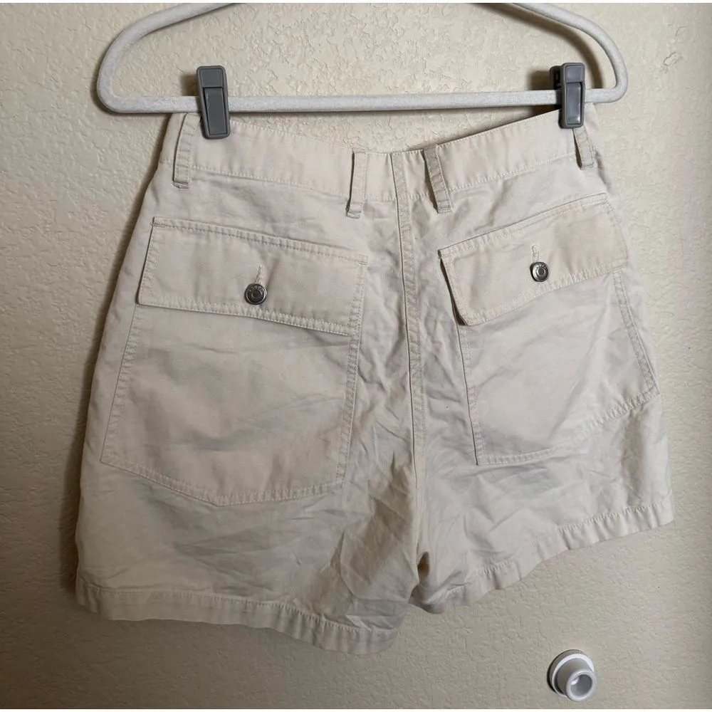 Arket High Waist Twill Cargo Shorts Cream Size‎ 38 6US Size 28 - Image 5