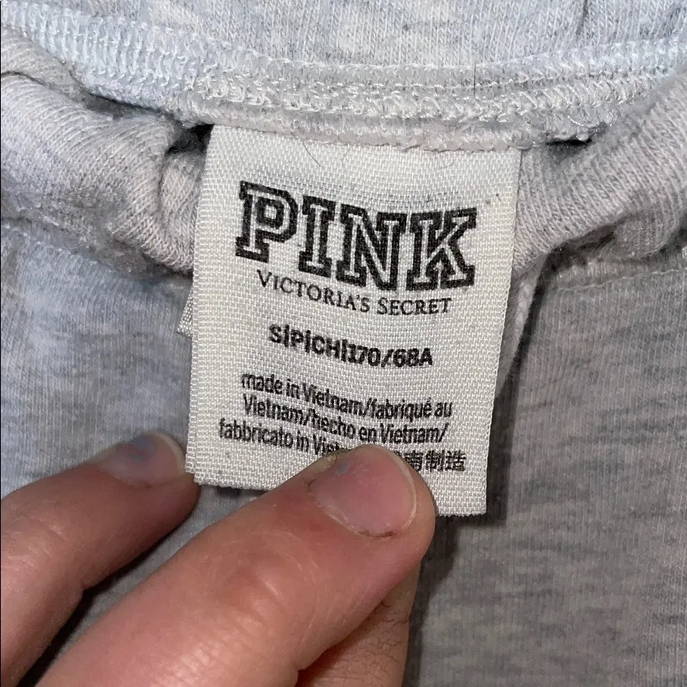 Gray Track Pants with Black Stripe pink Victoria’s Secret boyfriend pants small - Image 4