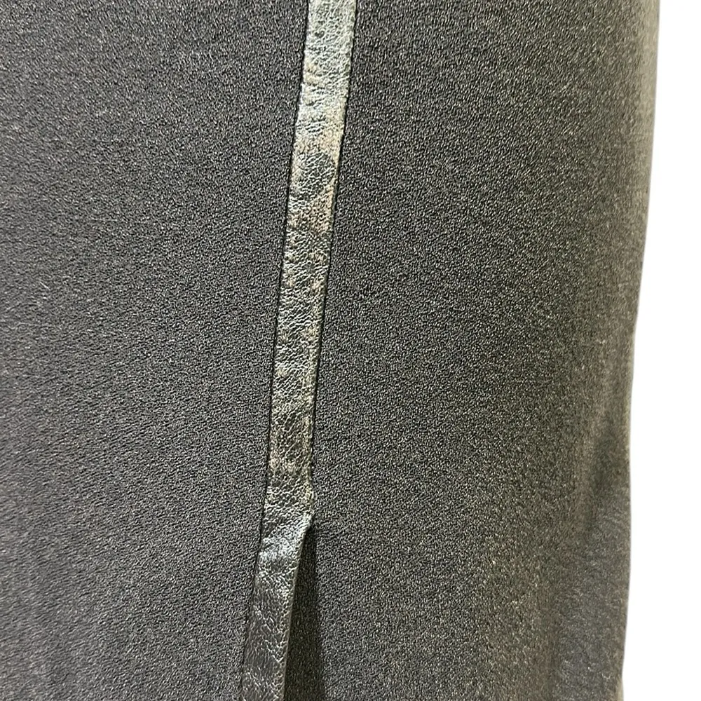 Gianni made USA Bodycon Leather Accent Front Slit Zip Back Lined Skirt Womens 4 Brown - Image 12