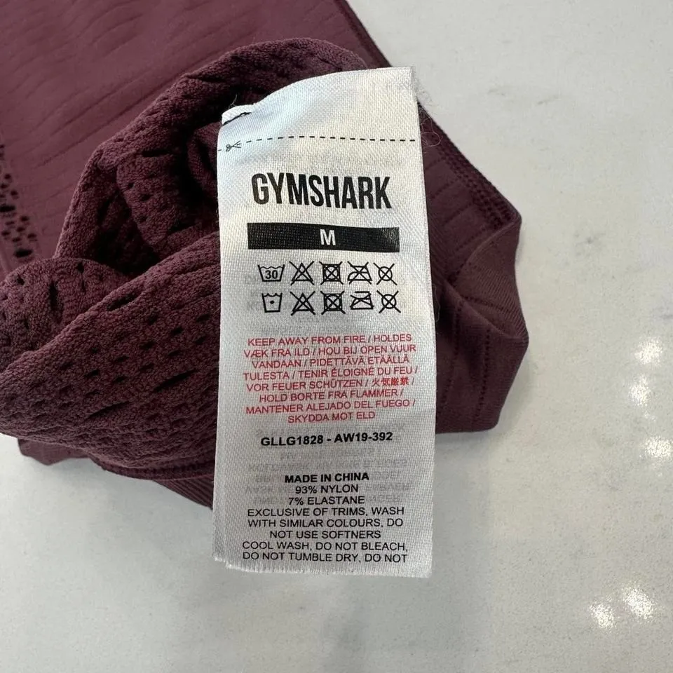 Gymshark Adapt Seamless Leggings Womens M Burgundy Med Bottom - Image 6