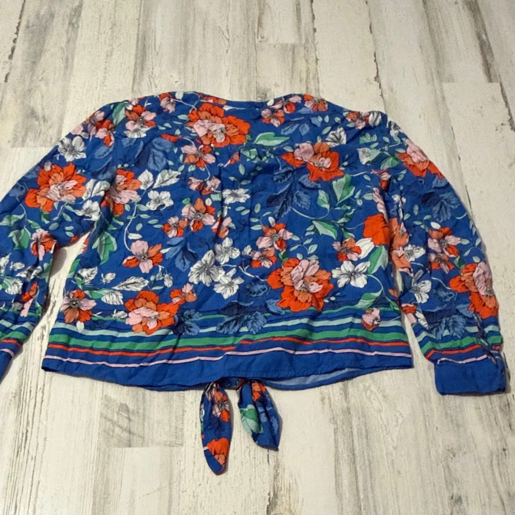 Maeve by Anthropologie Elan Scarf Floral Pattern Blouse. Tie waist Size 2. - Image 7