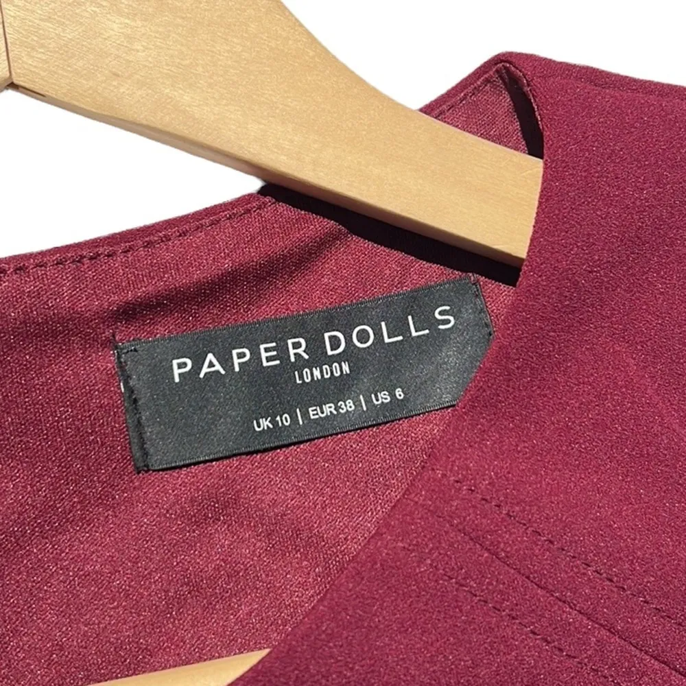 Paper Dolls London Midi Dress With Peplum Frill Hem And Sleeve Size 6 - Image 13