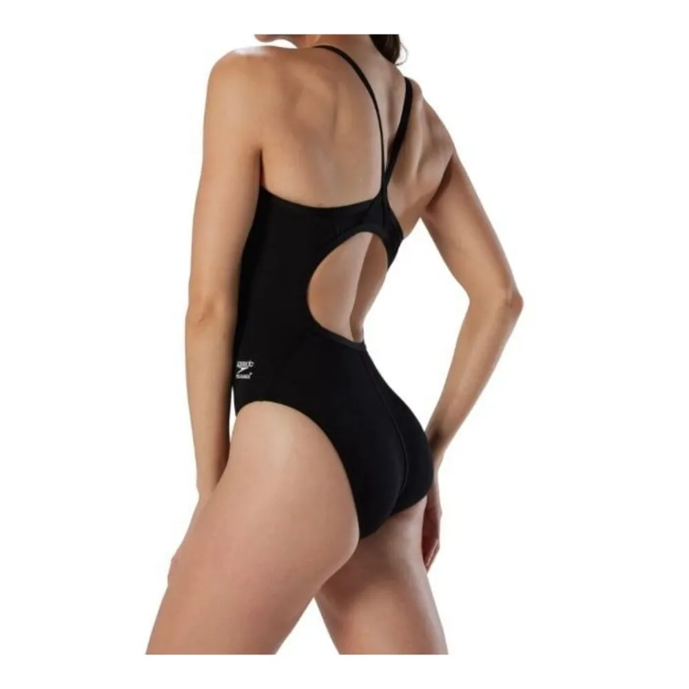 Speedo Solid Flyback Training Suit Black Size 4 (30) New With Tags - Image 2