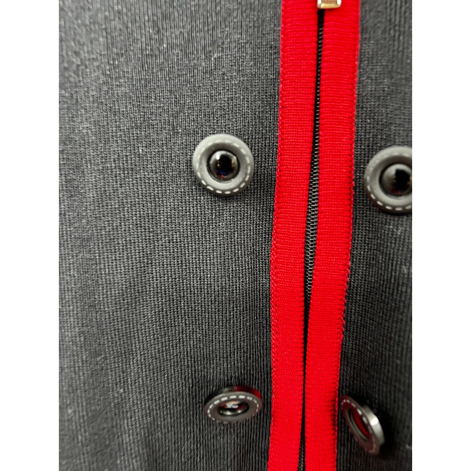 Misook Womens Full Zip Acrylic Basic Jacket Long Sleeve Black Red Size‎ L - Image 4