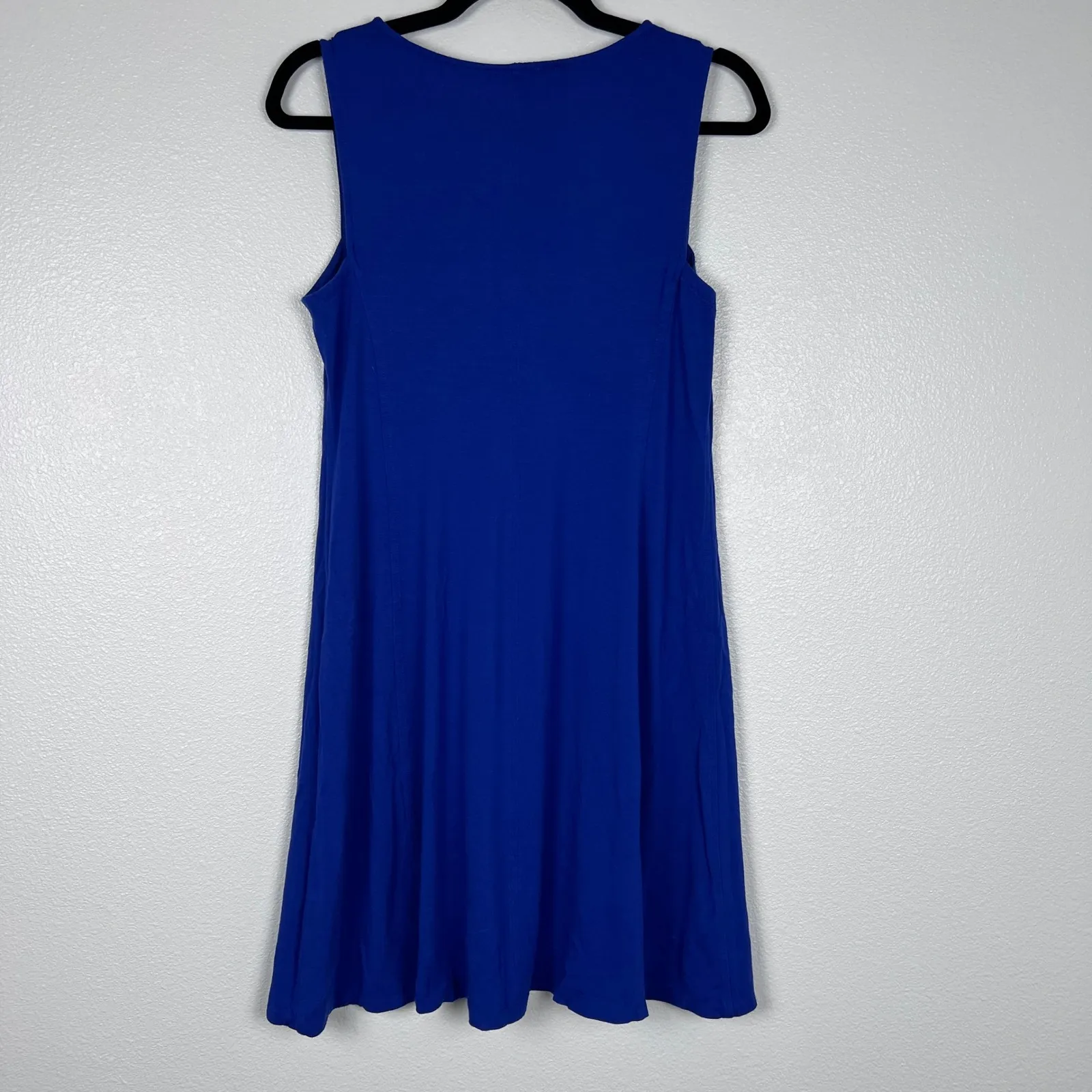 Eileen FIsher Women's Sleeveless V Neck Dress Blue Sz PS - Image 6