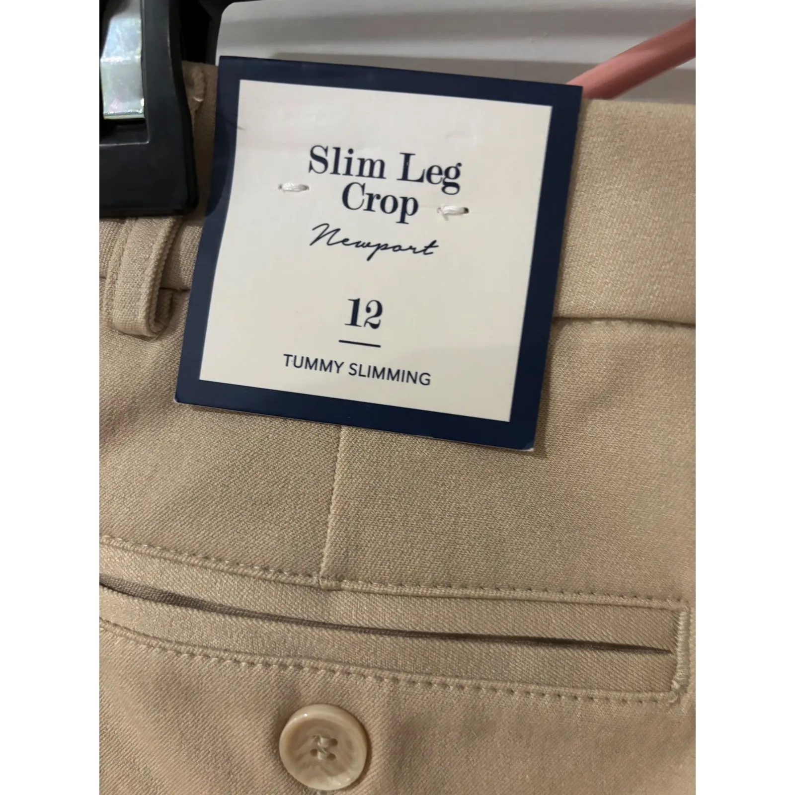 Charter Club Newport Slim Leg Crop Pants Size 12 Tummy Slimming Beige - Image 3