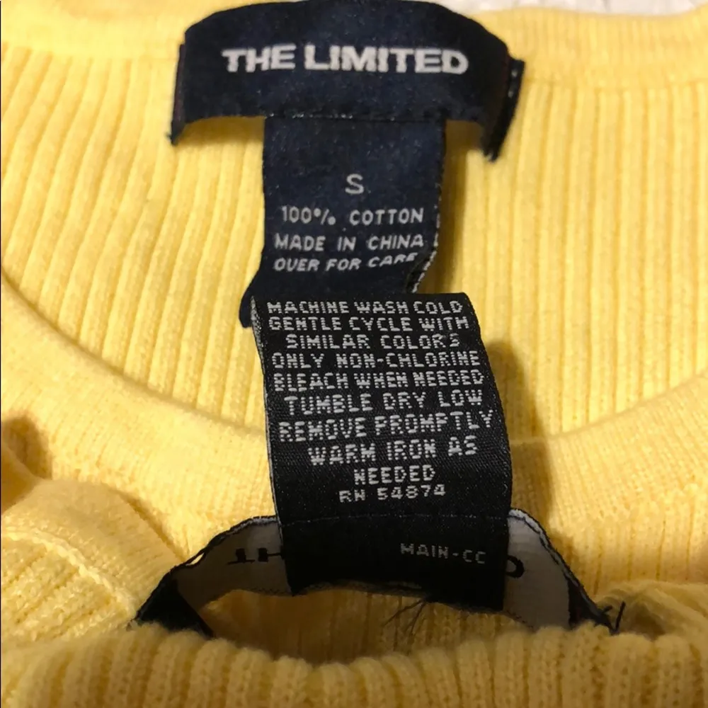 Twinset 2 Piece Sweater set ribbed Yellow cotton The Limited S Vintage 90’s - Image 6