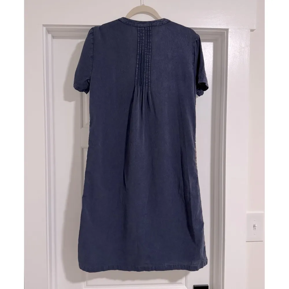 Coldwater Creek Embroidered Cotton Linen Dress Sz M‎ Pockets - Image 2