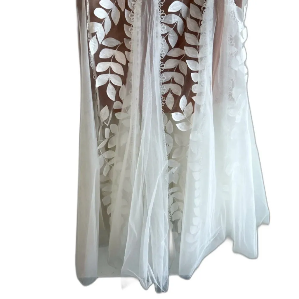 NWT Bronx & Banco Saba Blanc Floral-Appliqué Lace Midi Dress Size 10 - Image 16