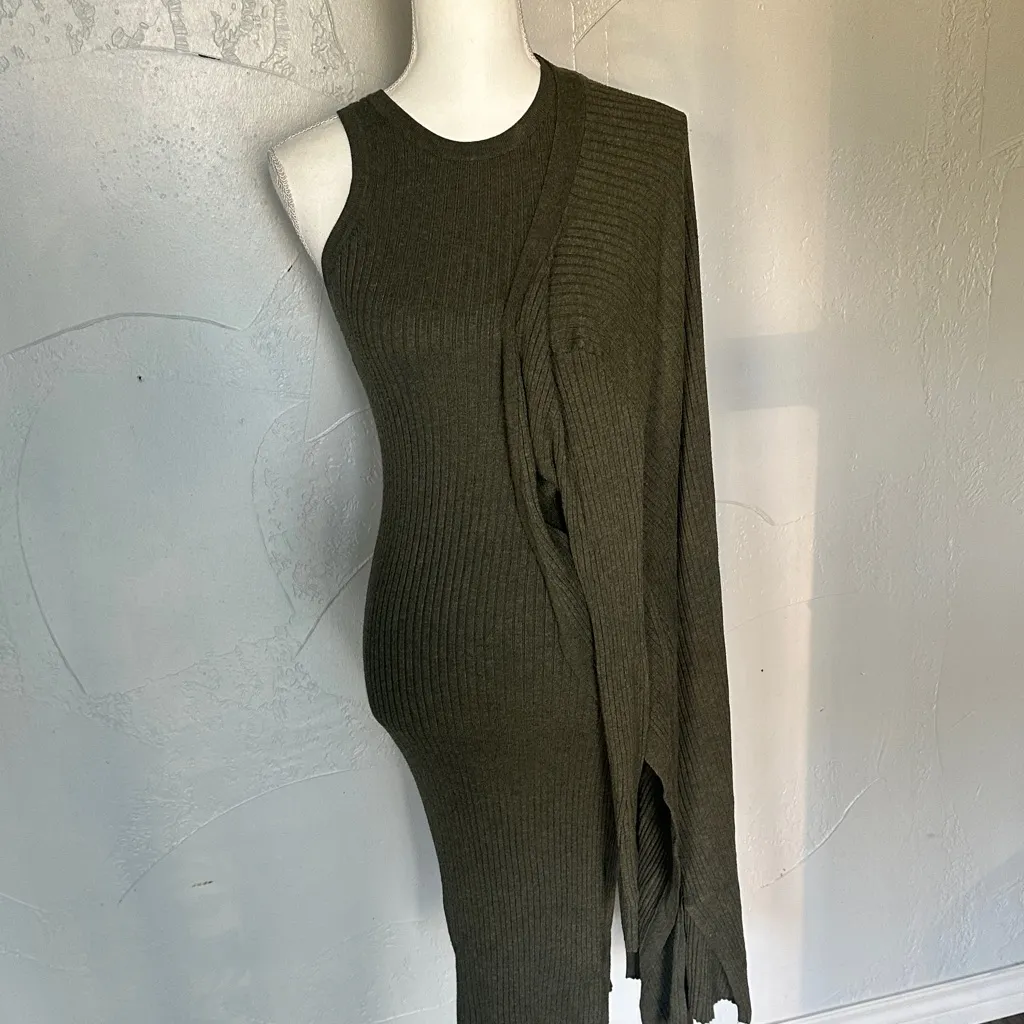 Prologue Olive Green Midi Dress - Image 10
