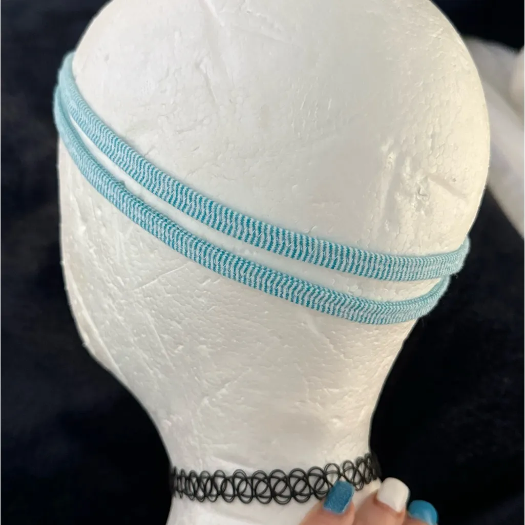 LULULEMON VINTAGE DANCE! HEADBAND in Blue & White Striped - Image 3